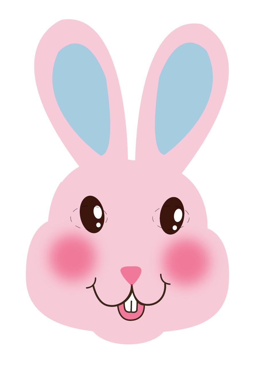 çocuklar için hazır kağıttan Tavşan maskesi şablonu